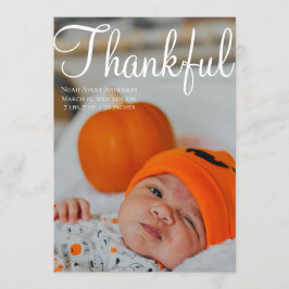 Thanksgiving Fotocollage Geboorteaankondiging Kaart