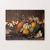 Thanksgiving Fotografie Cornucopia en Pumpkin Ph Legpuzzel (Horizontaal)