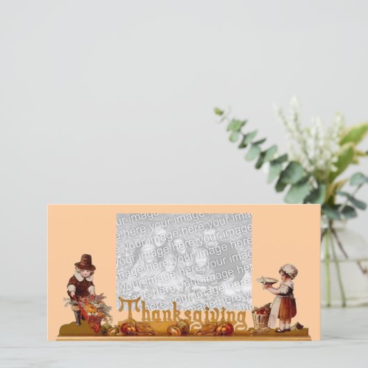 Thanksgiving-fotokaart Feestdagenkaart (Staand voorkant)