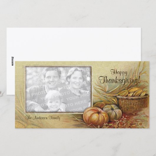  Thanksgiving fotokaart Feestdagenkaart (Voorkant / Achterkant)