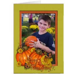 Thanksgiving fotokaart met pompoenen