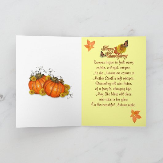 Thanksgiving fotokaart met pompoenen feestdagen kaart (Binnen)