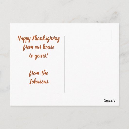 Thanksgiving Fotokaart Upload je eigen foto Briefkaart (Achterkant)