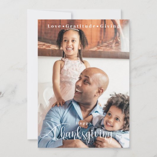 Thanksgiving fotominimalist feestdagenkaart (Voorkant)