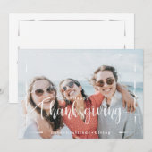 Thanksgiving fotominimalist feestdagenkaart (Voorkant / Achterkant)