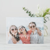 Thanksgiving fotominimalist feestdagenkaart (Staand voorkant)