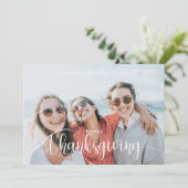 Thanksgiving fotominimalist feestdagenkaart (Staand voorkant)