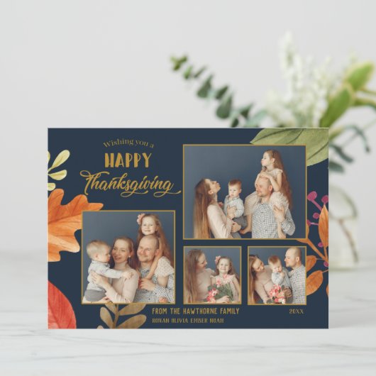  Thanksgiving Foto's uit de 4-reeks blauw Kaart (Staand voorkant)