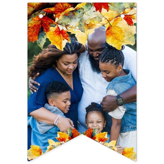 Thanksgiving fototekst waterverf bladeren vlaggetjes (Tweede vlag)