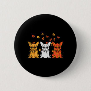 Thanksgiving Franse Bulldog Herfst Frenchie Dog Ma Ronde Button 5,7 Cm