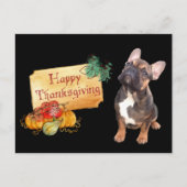 Thanksgiving Französische Bulldogge Postkarte Briefkaart (Voorkant)
