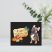 Thanksgiving Französische Bulldogge Postkarte Briefkaart (Staand voorkant)