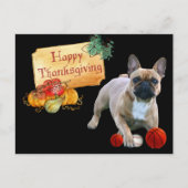 Thanksgiving Französische Bulldogge Postkarte Briefkaart (Voorkant)