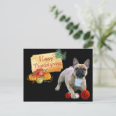 Thanksgiving Französische Bulldogge Postkarte Briefkaart (Staand voorkant)
