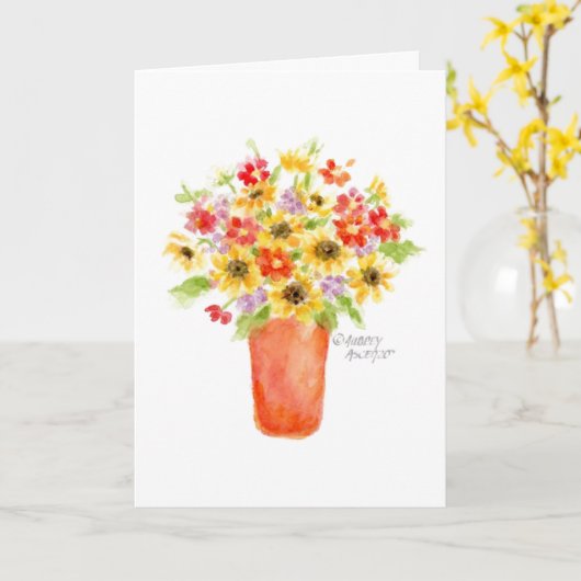 Thanksgiving Fresh Flowers Religious Greeting Card Kaart (Gele Bloem)