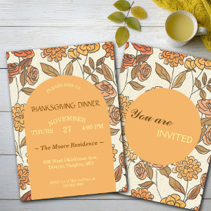 Thanksgiving Friendsgiving Diner Bloemen Custom Kaart