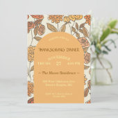 Thanksgiving Friendsgiving Diner Bloemen Custom Kaart (Staand voorkant)