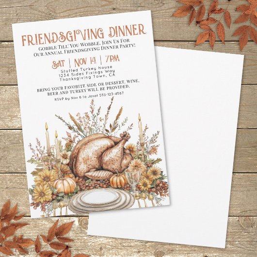 Thanksgiving Friendsgiving Diner Kaart
