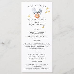 Thanksgiving Friendsgiving Diner Menu