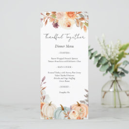 Thanksgiving Friendsgiving Diner Menu