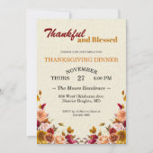 Thanksgiving Friendsgiving Dinner Bloemen Custom Kaart (Voorkant)