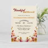 Thanksgiving Friendsgiving Dinner Bloemen Custom Kaart (Staand voorkant)
