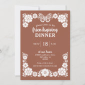 Thanksgiving Friendsgiving Dinner Party Kaart (Voorkant)