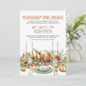 Thanksgiving Friendsgiving Dinner Party Kaart (Staand voorkant)