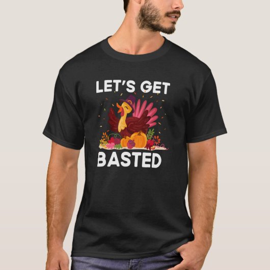 Thanksgiving Friendsgiving Fall Humour Basted T-shirt (Voorkant)