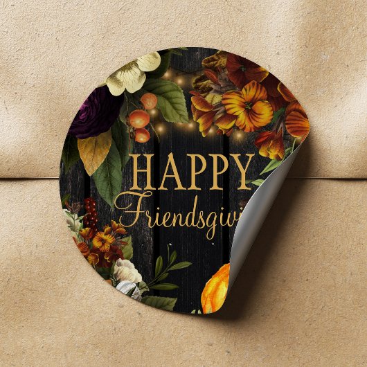 Thanksgiving Friendsgiving herfst elegant script Ronde Sticker