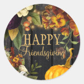 Thanksgiving Friendsgiving herfst elegant script Ronde Sticker (Voorkant)