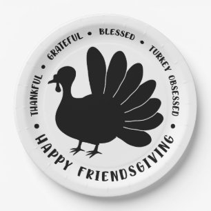 Thanksgiving Friendsgiving Herfst Turkije Vakant Papieren Bordje