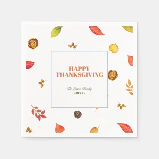 Thanksgiving Friendsgiving papieren servetten (Voorkant)