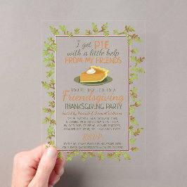 Thanksgiving Friendsgiving Party Pompoen Pie Funny Acryl Uitnodigingen