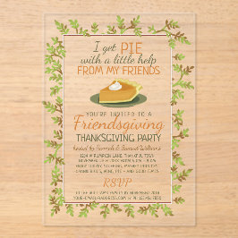 Thanksgiving Friendsgiving Party Pompoen Pie Funny Acryl Uitnodigingen