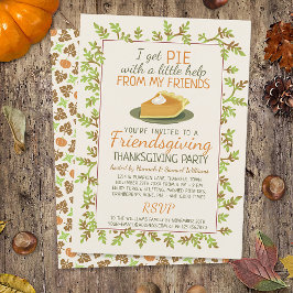 Thanksgiving Friendsgiving Party Pompoen Pie Funny Kaart