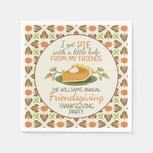 Thanksgiving Friendsgiving Party Pompoen Pie Funny Servet