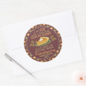 Thanksgiving Friendsgiving Pompoen Pie Humor Favor Ronde Sticker (Envelop)