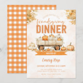 Thanksgiving Friendsgiving Potluck Diner Kaart (Voorkant / Achterkant)