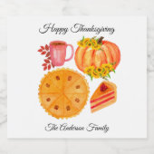 Thanksgiving Friendsgiving Pumpkin Spice Latte Likeurfles Etiket (Enkel label)