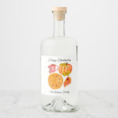 Thanksgiving Friendsgiving Pumpkin Spice Latte Likeurfles Etiket (Voorkant)