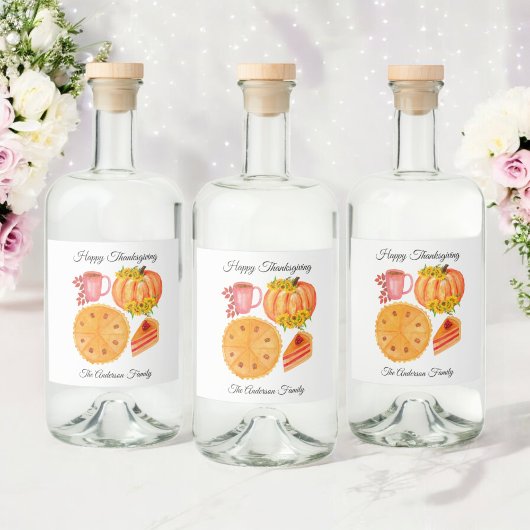 Thanksgiving Friendsgiving Pumpkin Spice Latte Likeurfles Etiket