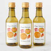 Thanksgiving Friendsgiving Pumpkin Spice Latte Wijn Etiket (Flessen)