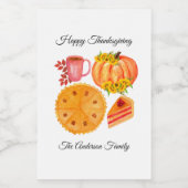 Thanksgiving Friendsgiving Pumpkin Spice Latte Wijn Etiket (Enkel label)