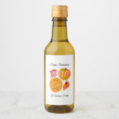 Thanksgiving Friendsgiving Pumpkin Spice Latte Wijn Etiket (Voorkant)