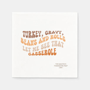 Thanksgiving Friendsgiving Retro papieren servette Servet