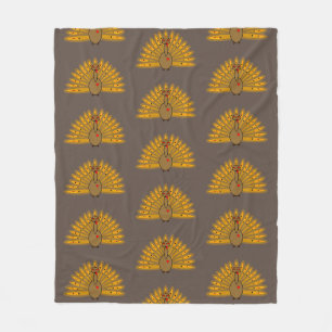 Thanksgiving Friendsgiving Turkey Fleece Deken