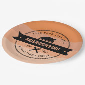 Thanksgiving Friendsgiving Turkey Personalized Papieren Bordje (Gekanteld)