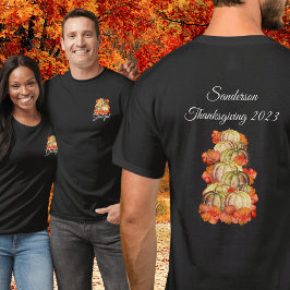 Thanksgiving Friendsgiving Waterverf Pompoenen T-shirt