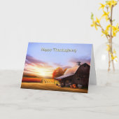 Thanksgiving From Our House to Yours Barn and Farm Kaart (Gele Bloem)